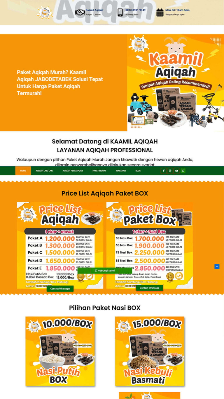 jasa-pembuatan-website-Layanan Paket Aqiqah Murah – Kaamil Aqiqah Jabodetabek